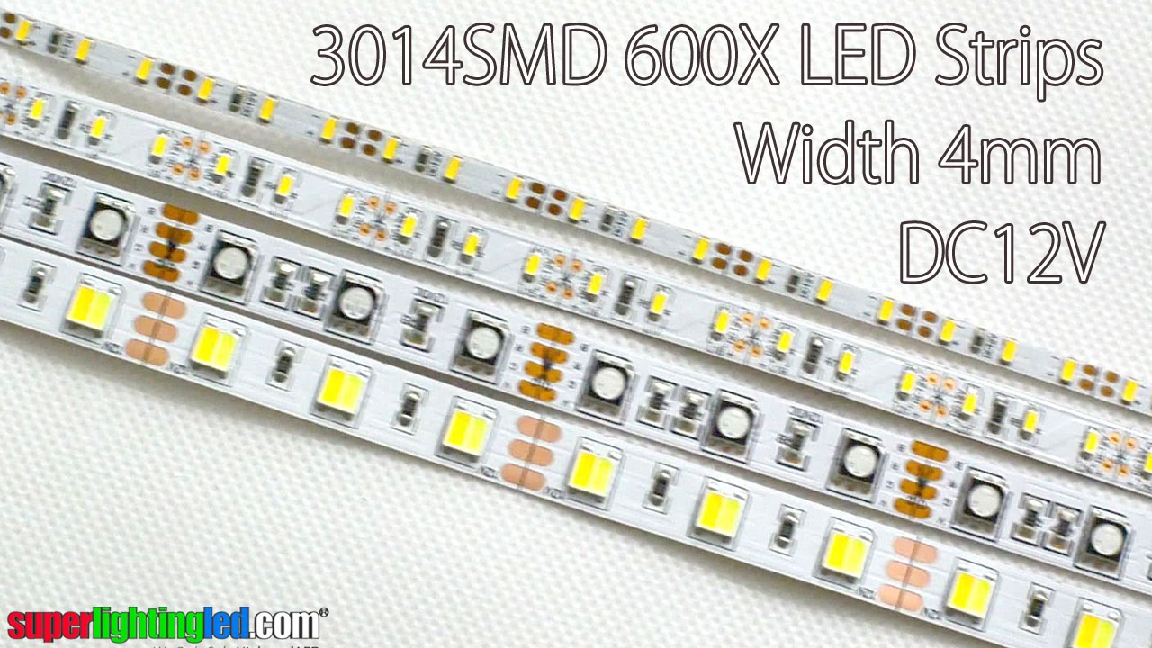 Width 4mm SMD3014 x 600 LEDs flexible led lights - YouTube