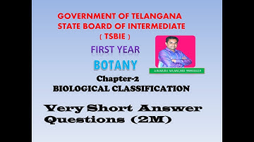 #Biological Classification  l V S Q (2M) l chapter -2  l Unit - 1 l Botany l jr inter l