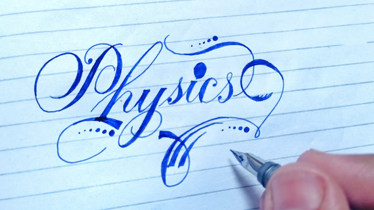 physics assignment in calligraphy