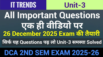IT TRENDS ALL IMPORTANT QUESTIONS | DCA 2ND SEM IT TRENDS IMPORTANT QUESTIONS UNIT 3