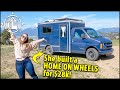 Solo female lives in army van conversion - stealth tiny home