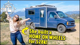 Solo female lives in army van conversion  stealth tiny home