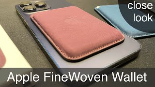 Apple FineWoven MagSafe Wallet - a close up look
