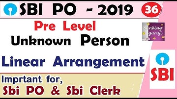 Unknown Person Linear Arrangement Pre Level For SBI PO PRE 2019