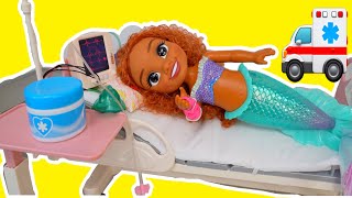 The Little Mermaid Movie Ariel Goes to the doll Hospital in Ambulance 🚑