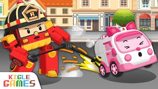 Brakes Failed! Rescue the Ambulance | Robocar Poli | Fire truck Police car | KIGLE GAMES screenshot 5