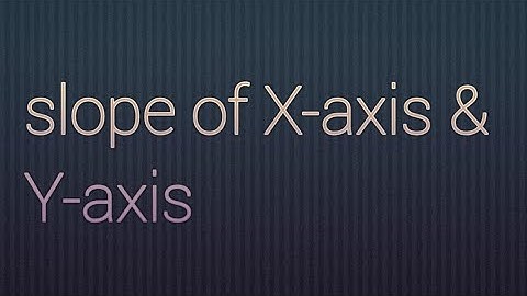 Slopes of X-axis and Y-axis