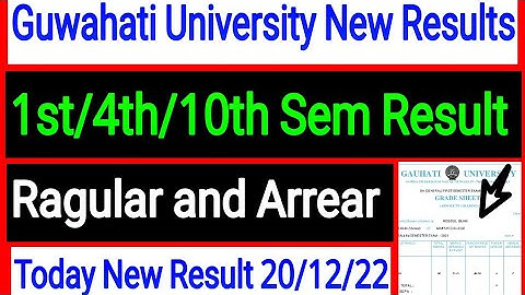 Guwahati University Latest Results 1st/4th/8th Sem Result Ragular and Arrear Today out