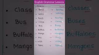 Singular to Plurals Rules. English Education shorts englishgrammar viral