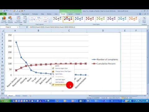 방법 ... Excel 2010에서 파레토 차트 만들기