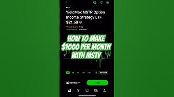 How to make $1000 per month with MSTY. Not financial advise. #yieldmax #robinhood #money