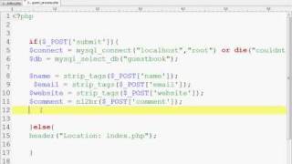 PHP Tutorials - Making a simple Guest Book part 3