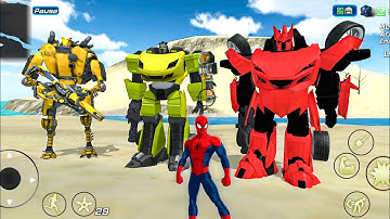 Rope Frog Ninja Hero Vegas Crime Simulator | Spider Robot Fighting in City #37 - Android Gameplay