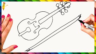 How To Draw A Violin Step By Step  Violin Drawing Easy