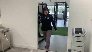 Split Stance Pec Stretch (unilateral)