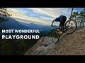 Must watch drone chases pro mountain biker in a magical place