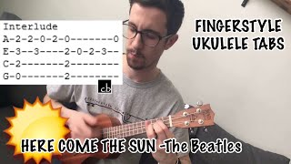 COMES THE SUN (The Beatles) FINGERSTYLE Ukulele TUTORIAL - YouTube