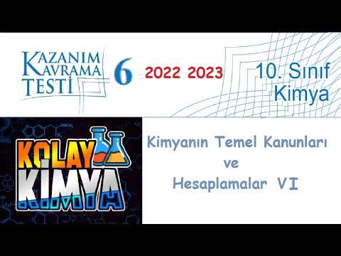 10. SINIF KAZANIM KAVRAMA TESTLERİ 6  Kimyanın Temel Kanunları (2022 2023)