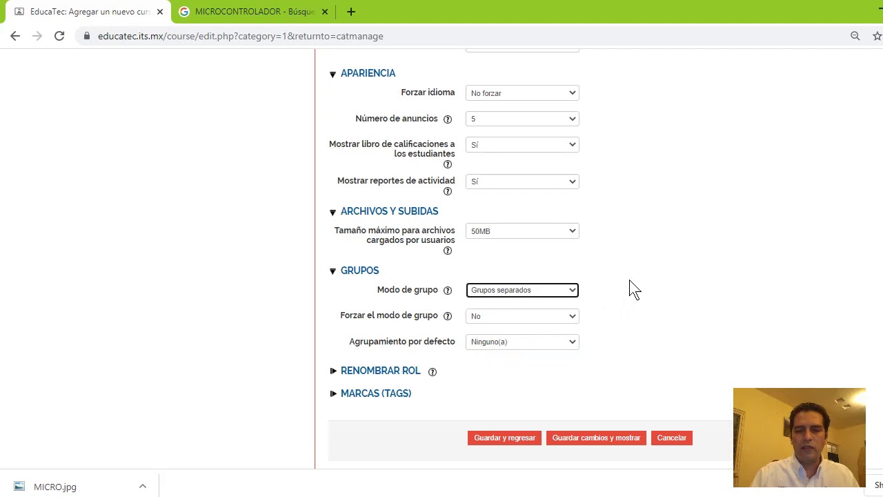 Educatec parte 1. Generar un curso. ITS Saltillo.