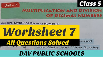 DAV class 5 maths unit 7 worksheet 7