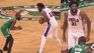 Download lagu Jaylen Brown talks trash to Joel Embiid then Embiid scores and has words back 🍿