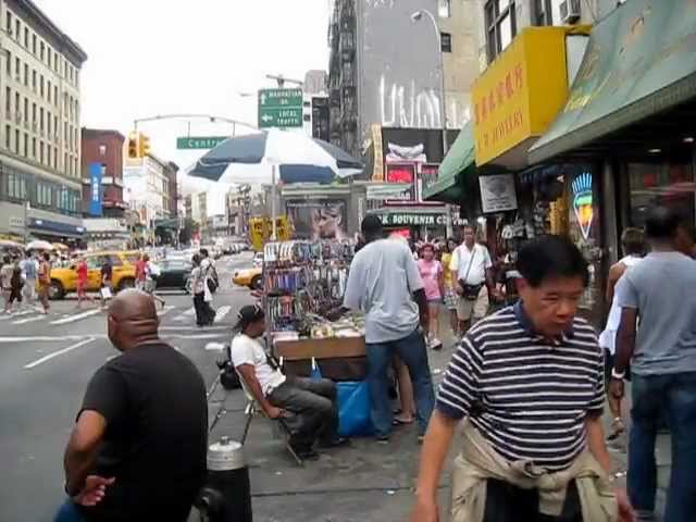 Canal Street shops and street traders, lower Manahattan, New York