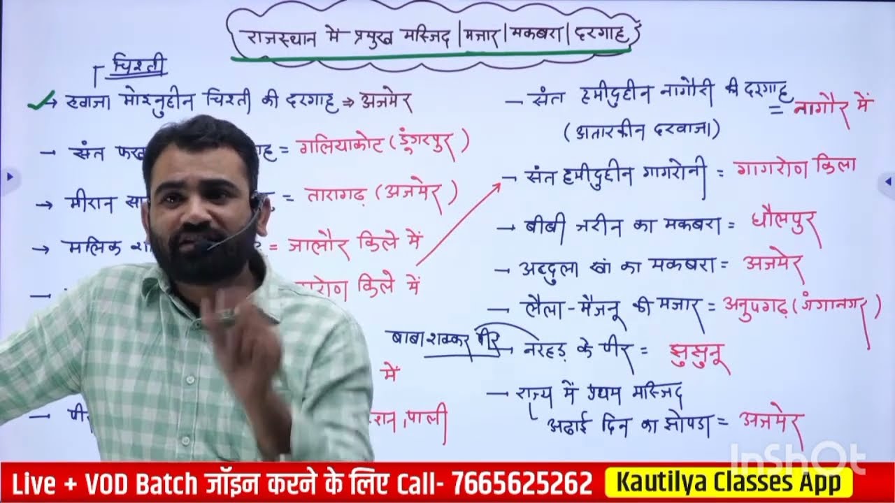 प्रमुख दरगाह, मकबरा, मस्जिद, मजार by Ashok sir #rajasthangk #eoroexam #rssb