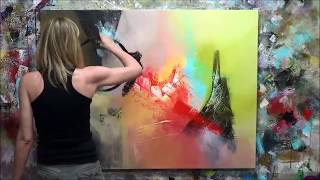 Démonstration de peinture abstraite (5) Elisabeth - Toile 