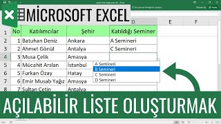 Excel Açilir Li̇ste Oluşturmak Seçmeli̇ Hücre Oluşturmak Veri̇leri̇ Li̇steden Seçme - Excel Dersleri