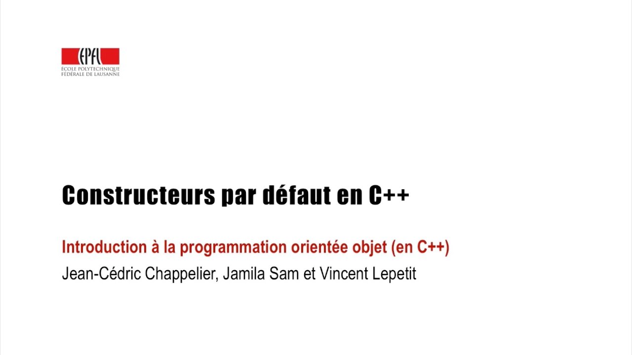 Constructeurs par défaut en C++ - YouTube