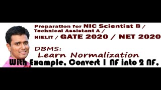 Normalization process upto 3 NF with example