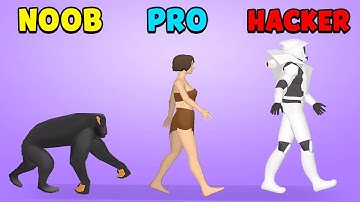NOOB vs PRO vs HACKER - Human Evolution Run 3D