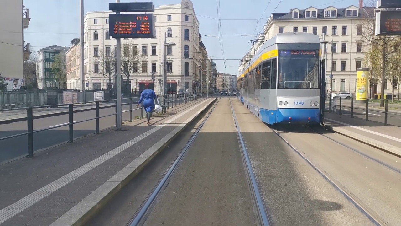 Straßenbahn mitfahrt Leipzig Linie 39/10