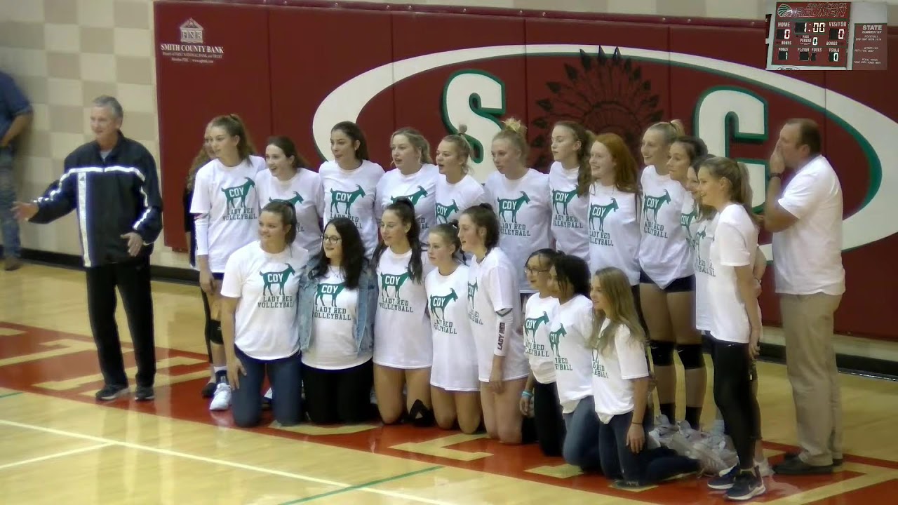 Smith Center Lady Red Vs. Hoxie Lady Indians MCL volleyball pool play