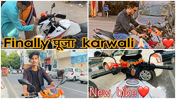 Finally Apache ki pooja krwa hi di🤍❤️ #indianvlogger #apache #delhi #tvs