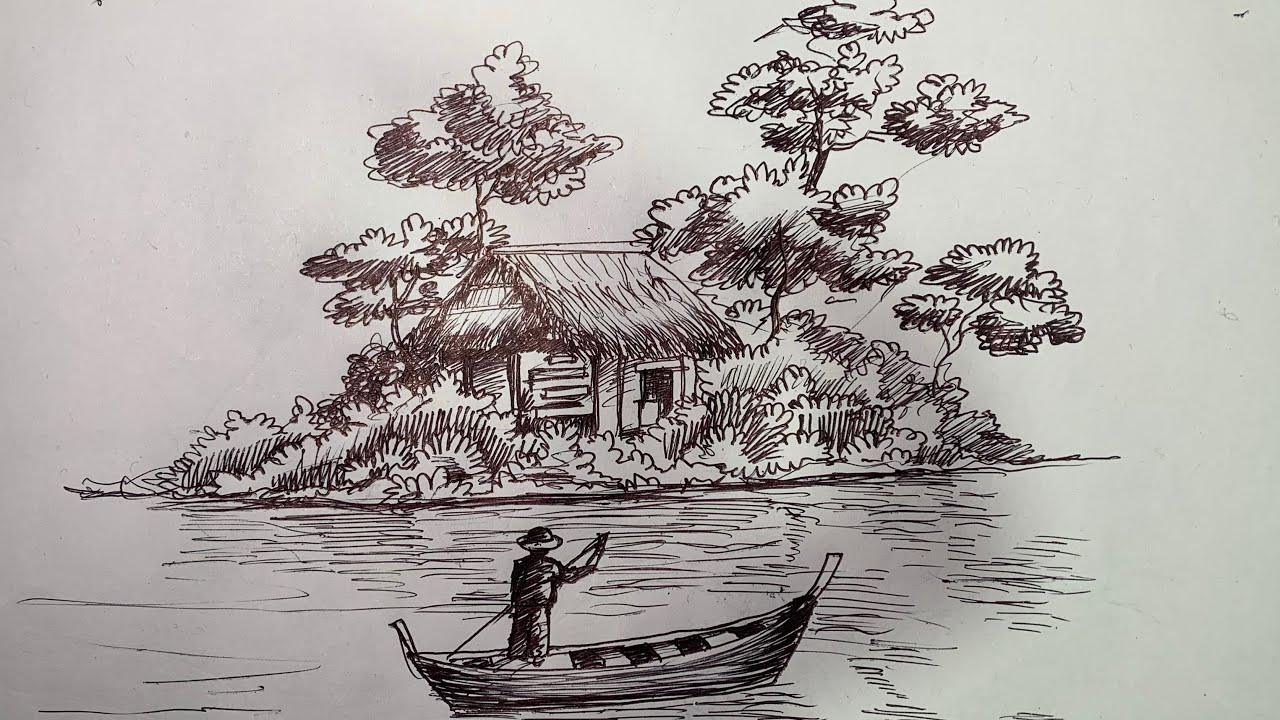 Small I Land 🏝️| How To Draw Sketch.