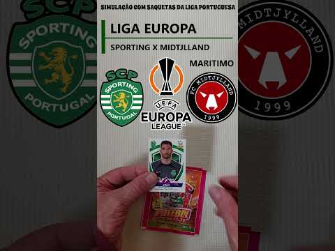 SPORTING x MIDTJYLLAND EUROPA LEAGUE Simulação com saquetas da coleção Futebol 2022/23 da Panini