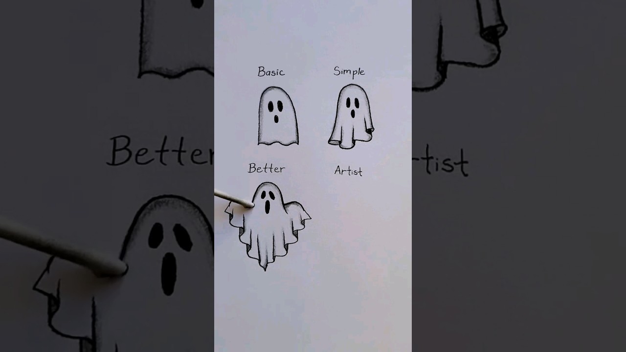 How to draw a Spooky Ghost 👻 #art #artwork #artist #drawing #draw #paint #sketch