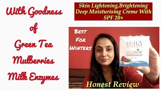 Best Moisturising Creme With SPF 20//Lotus Herbal Whiteglow Creme Review In Hindi //My Passion Box