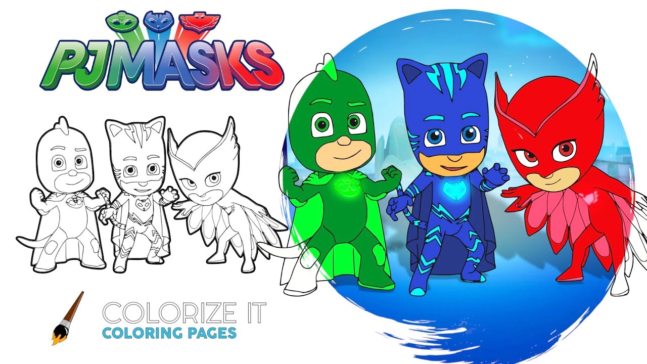 PJ Masks Coloring book Catboy, Owlette, Gekko coloring page PJs