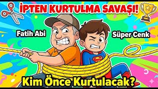 İple Bağli Rekabet Süper Cenk Ve Fatih Abinin Komik Kurtulma Mücadelesi