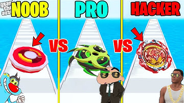 NOOV vs PRO vs HACKER in Spinner UP with SHINCHAN CHOP & OGGY!