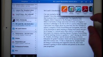 Open a document from Dropbox to edit on the iPad