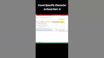 Part-5 | Count Specific Character in Excel #shortsvideo  #shorts