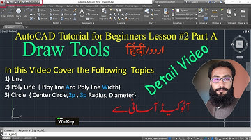 AutoCAD Tutorial for Beginners Lesson #2 Part A | Basic Autocad  Detail of Draw Tools Urdu/Hindi