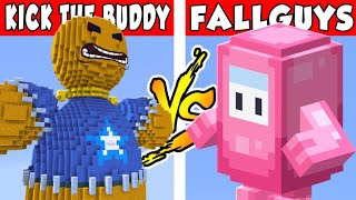 KICK THE BUDDY vs FALLGUYS – PvZ vs Minecraft vs Smash