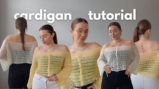 off shoulder crochet cardigan tutorial ⭐️ top down construction &amp; beginner friendly