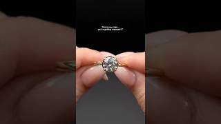 Love this unique bezel!! #diamond #ring #engagementring #yellowgold #rounddiamond