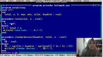 program pascal penghitung rata rata dan standar deviasi serta penentuan nilai minimal dan maksimal