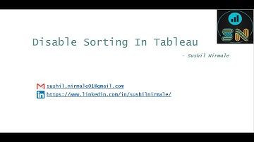 Disable Sorting In Tableau | Tableau Sorting | Tableau Software